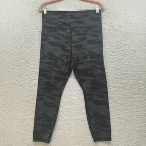 Athleta Leggings Womens Large Black Camo Elation 7/8 Tight Yoga Gym Workout